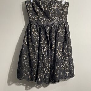 Robert Rodriguez Women’s Size 8 Black Lace Strapless Mini Dress Cocktail